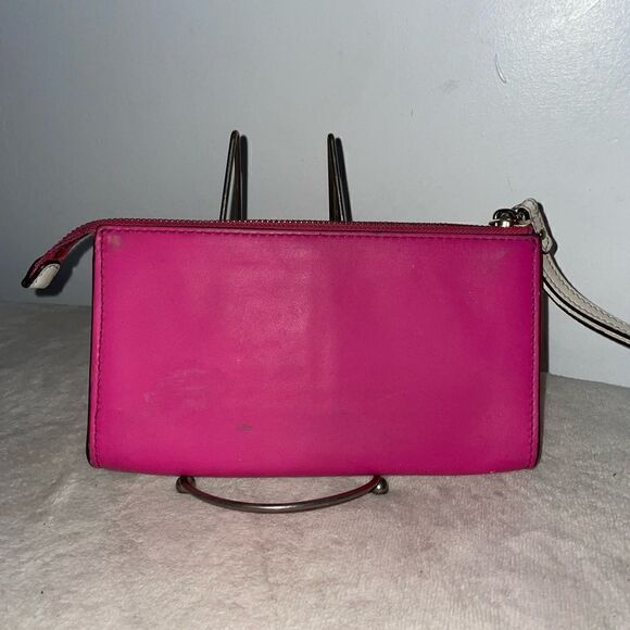 Kate Spade Leather Wristlet/Clutch Pink/White - Picture 3 of 5